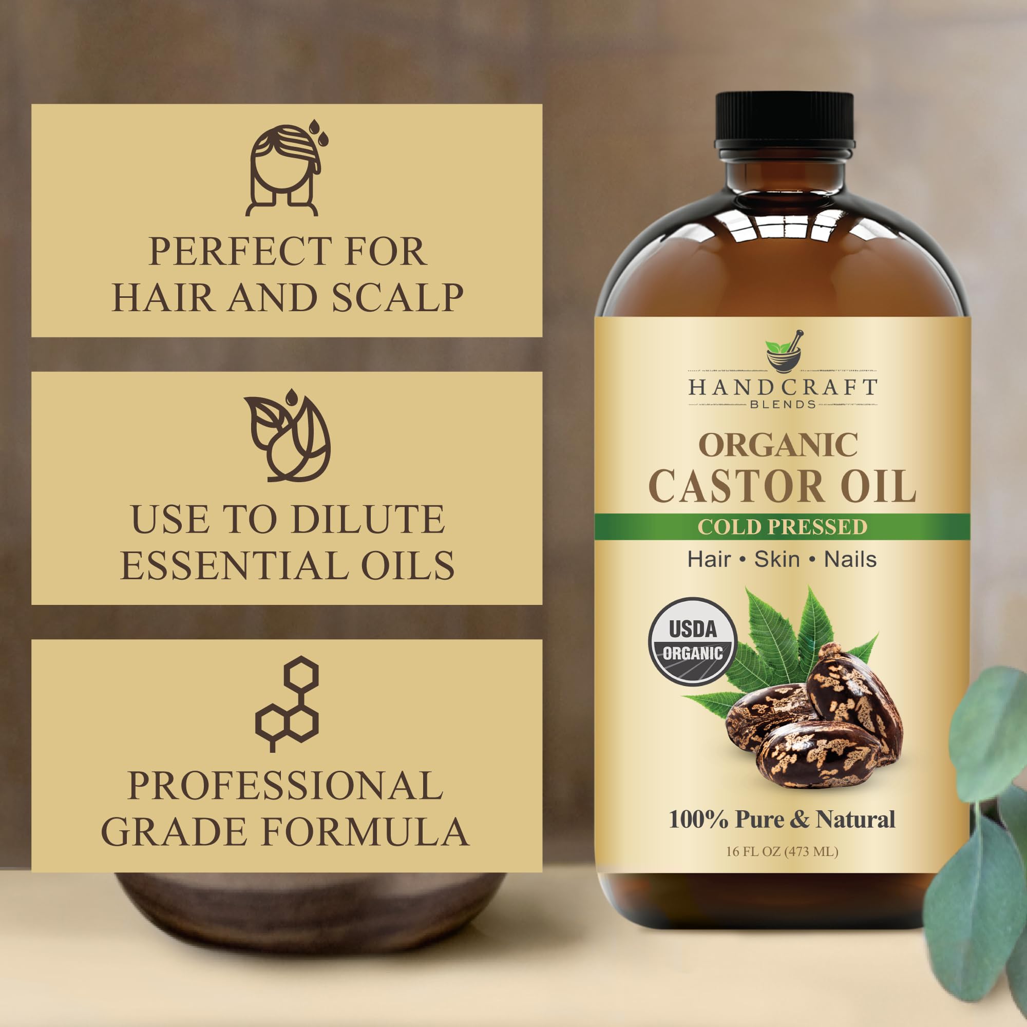Handcraft Blends applied to hair ends showing smoother, conditioned-looking strands