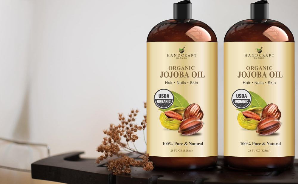 Handcraft Blends Jojoba Oil applying to skin for hydration and glow.