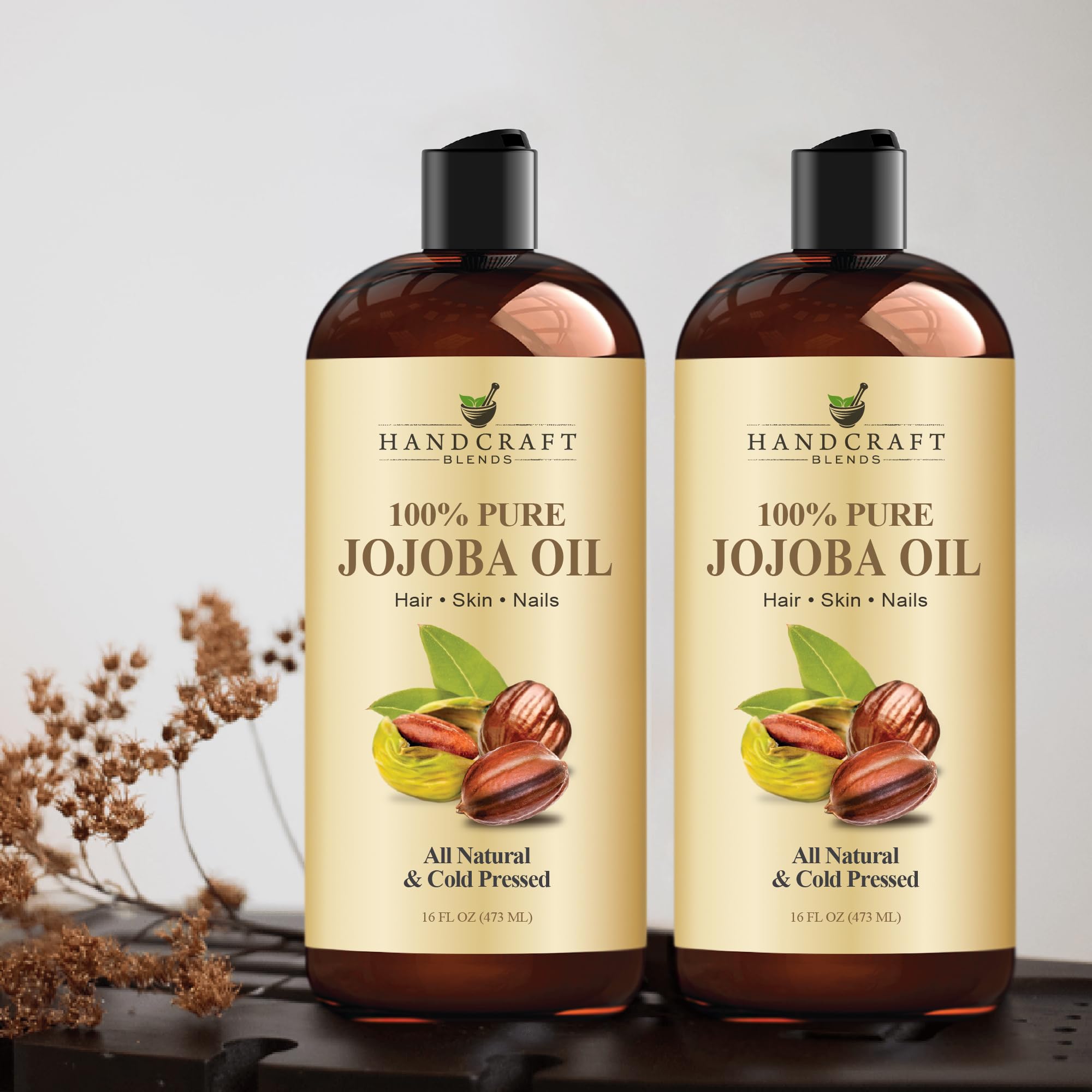 Handcraft Blends jojoba oil staged in bathroom setting for everyday self-care ritual