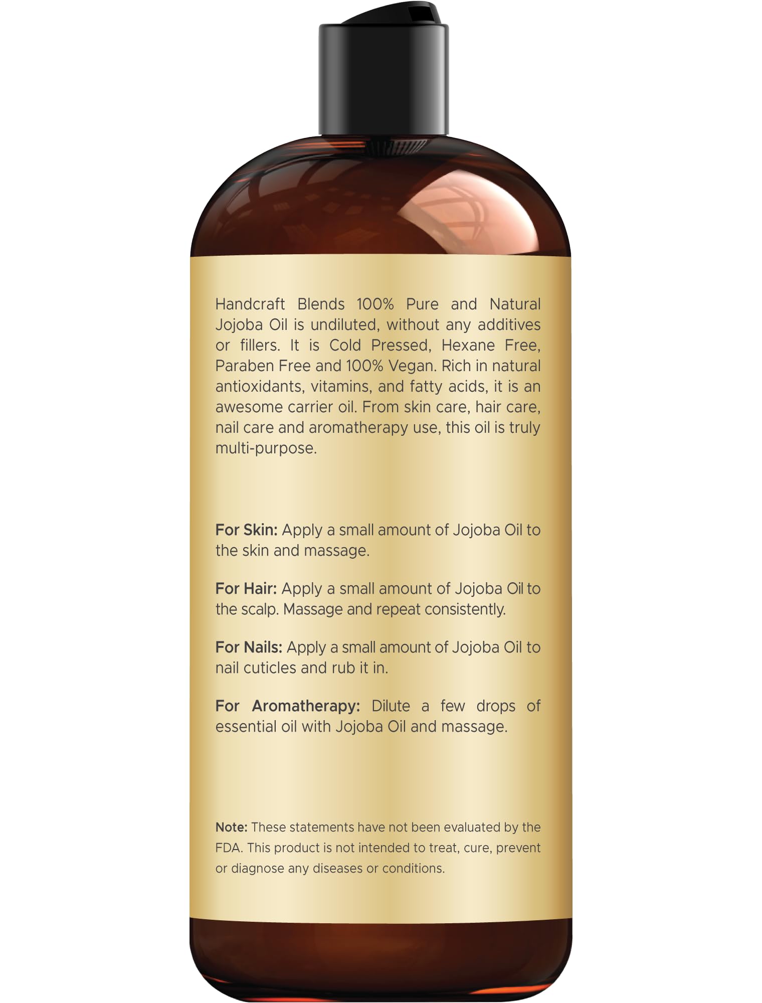 Handcraft Blends jojoba oil pouring stream showing smooth texture and easy application
