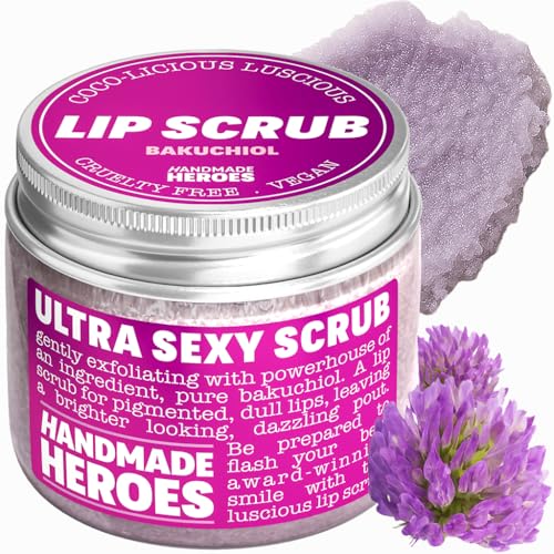Handmade Heroes Bakuchiol Lip Scrub tube for smooth lips and lip prep