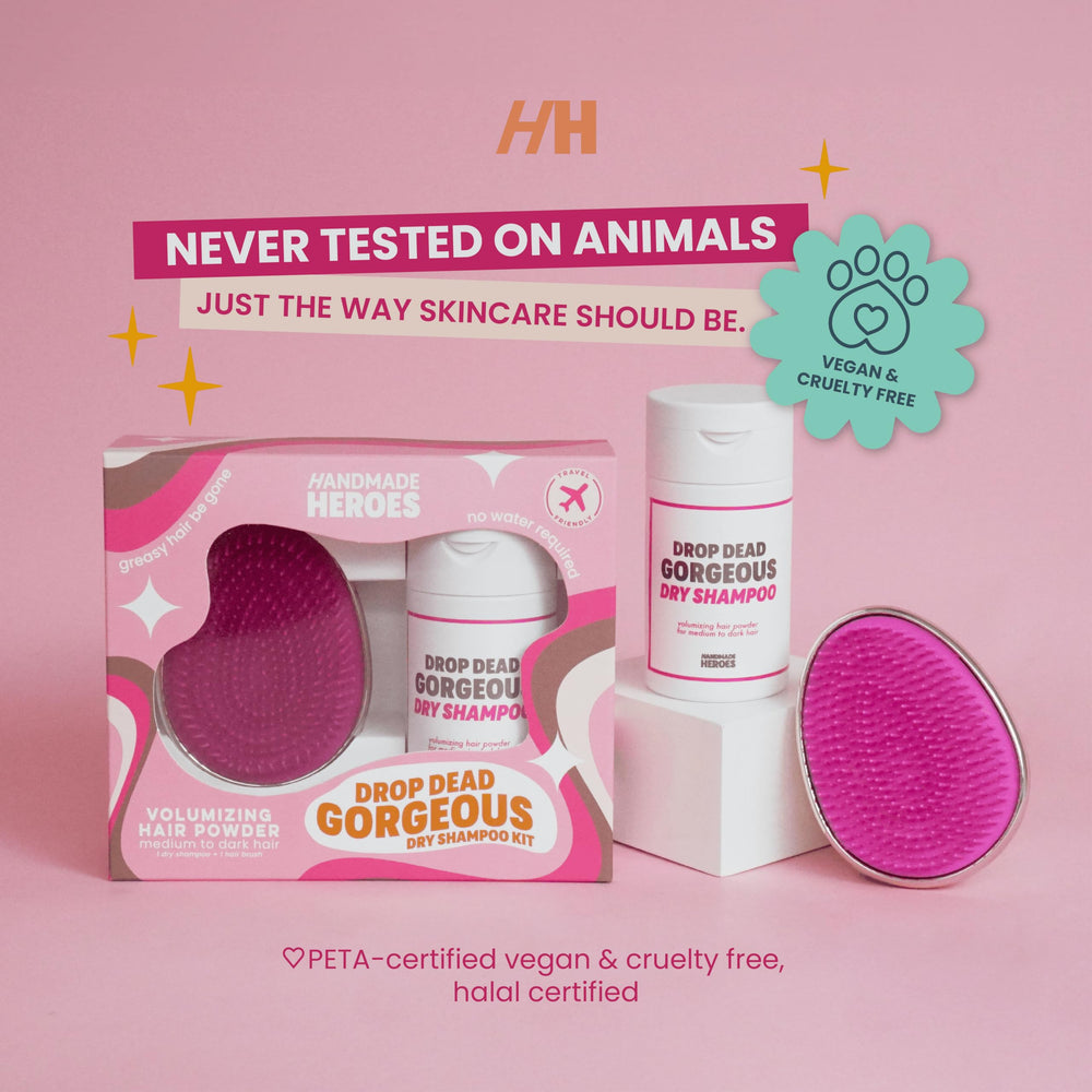 Handmade Heroes non-aerosol dry shampoo volume powder travel-friendly 2pc set image.