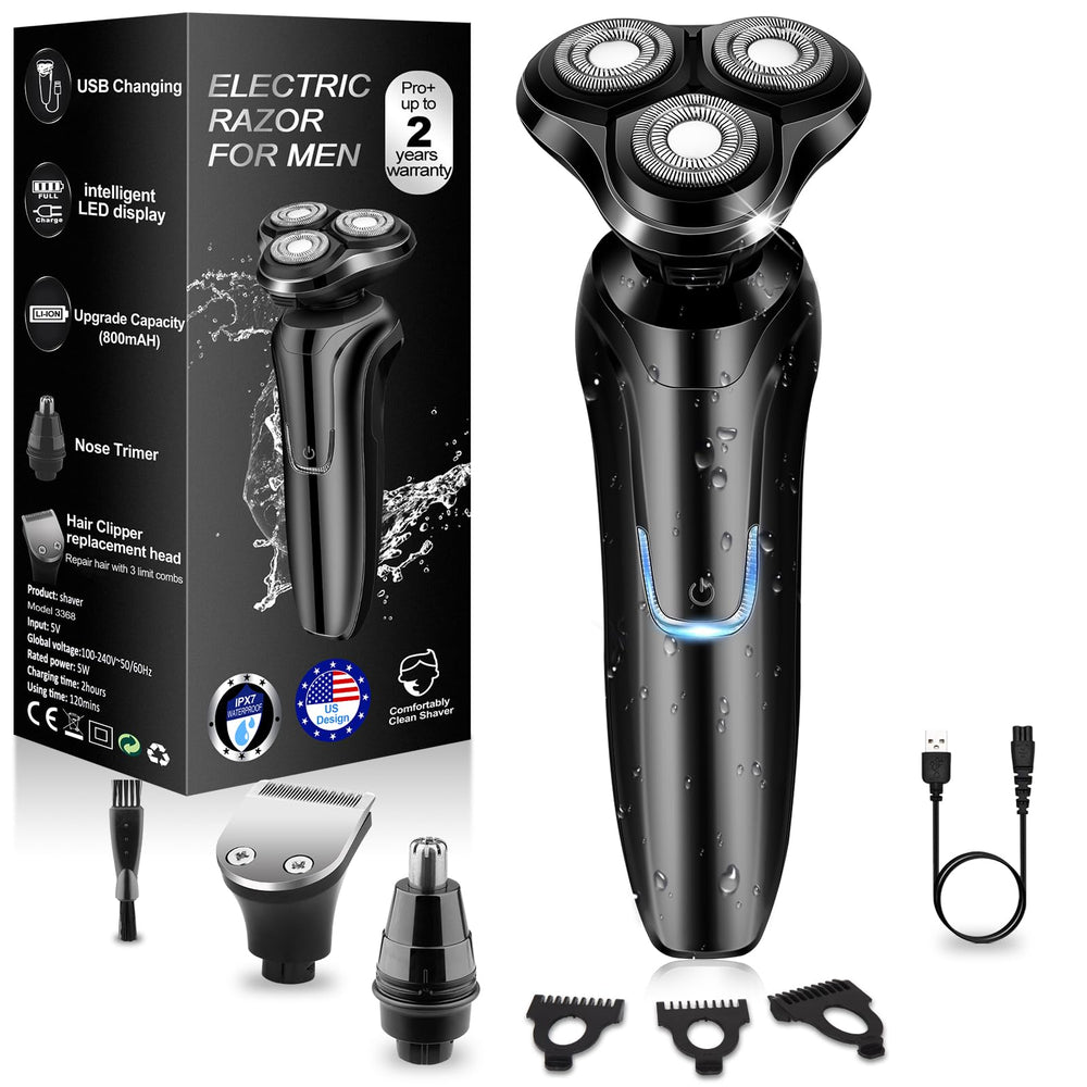 Handsomeface electric razor 4D floating head close-up for a precise, contour-following shave.