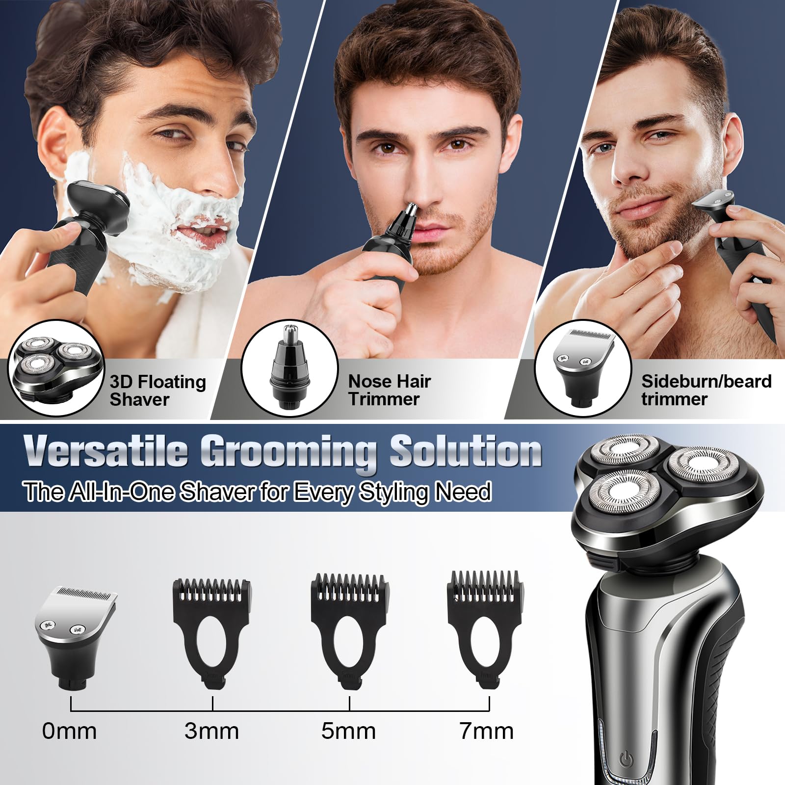 Handsomeface sideburn-trimmer for clean edge lines.
