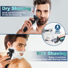 Handsomeface electric razor shows USB charging and battery status display