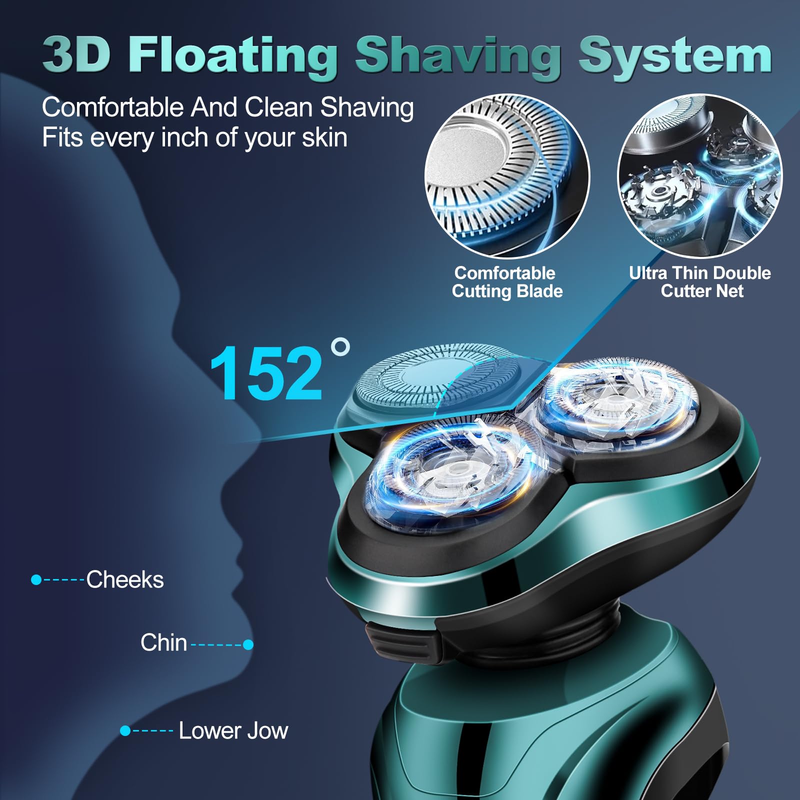 Handsomeface razor with nose and sideburn trimmer for grooming