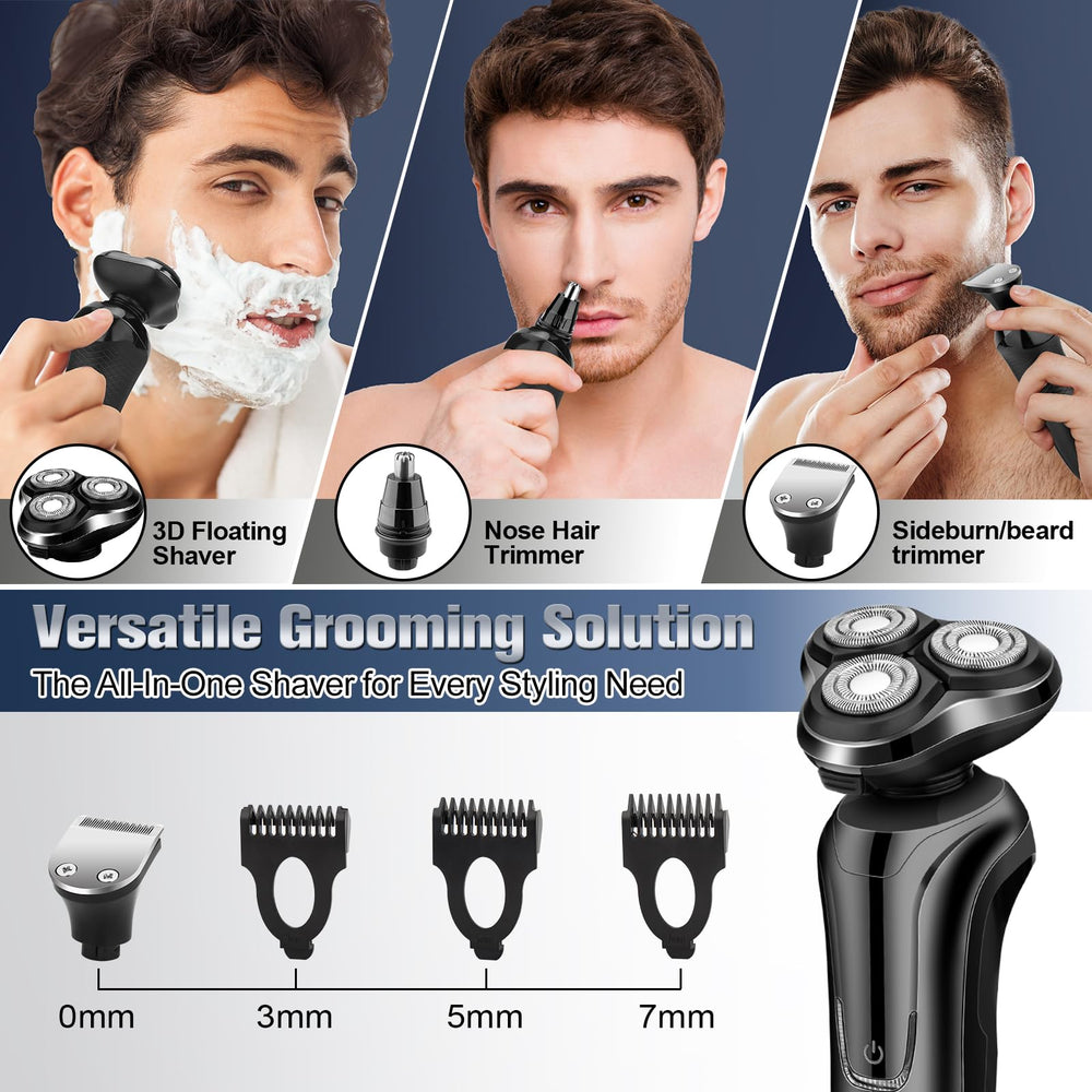 Handsomeface interchangeable guide combs 3/5/7mm enable customizable stubble and beard trim.