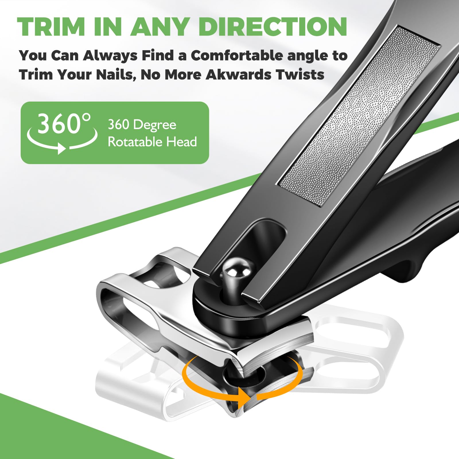 HANDWENG 360° rotating clipper enables comfortable angles for left or right-handed users