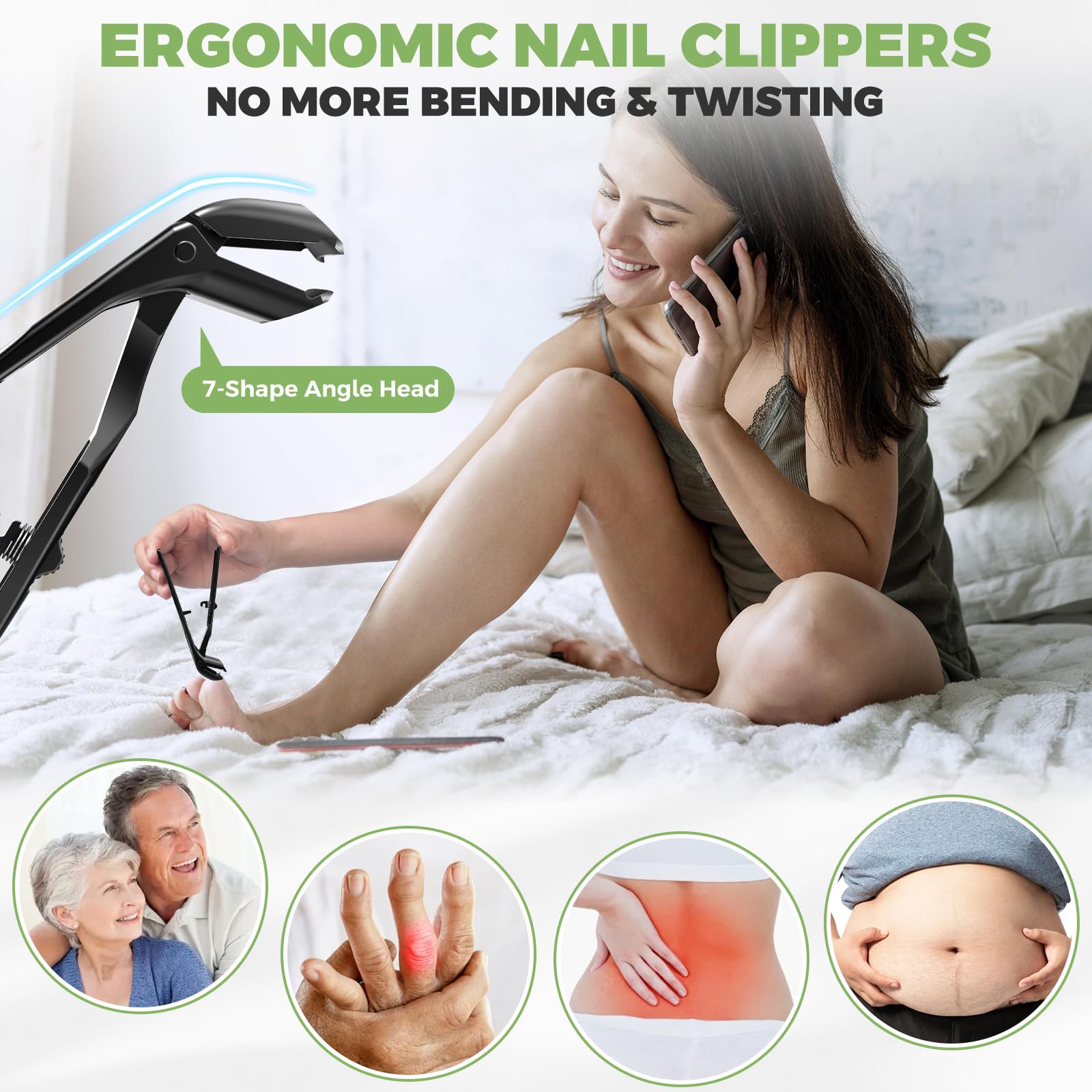 HANDWENG large podiatrist toenail clipper with wide jaw simplifies thick nail cuts