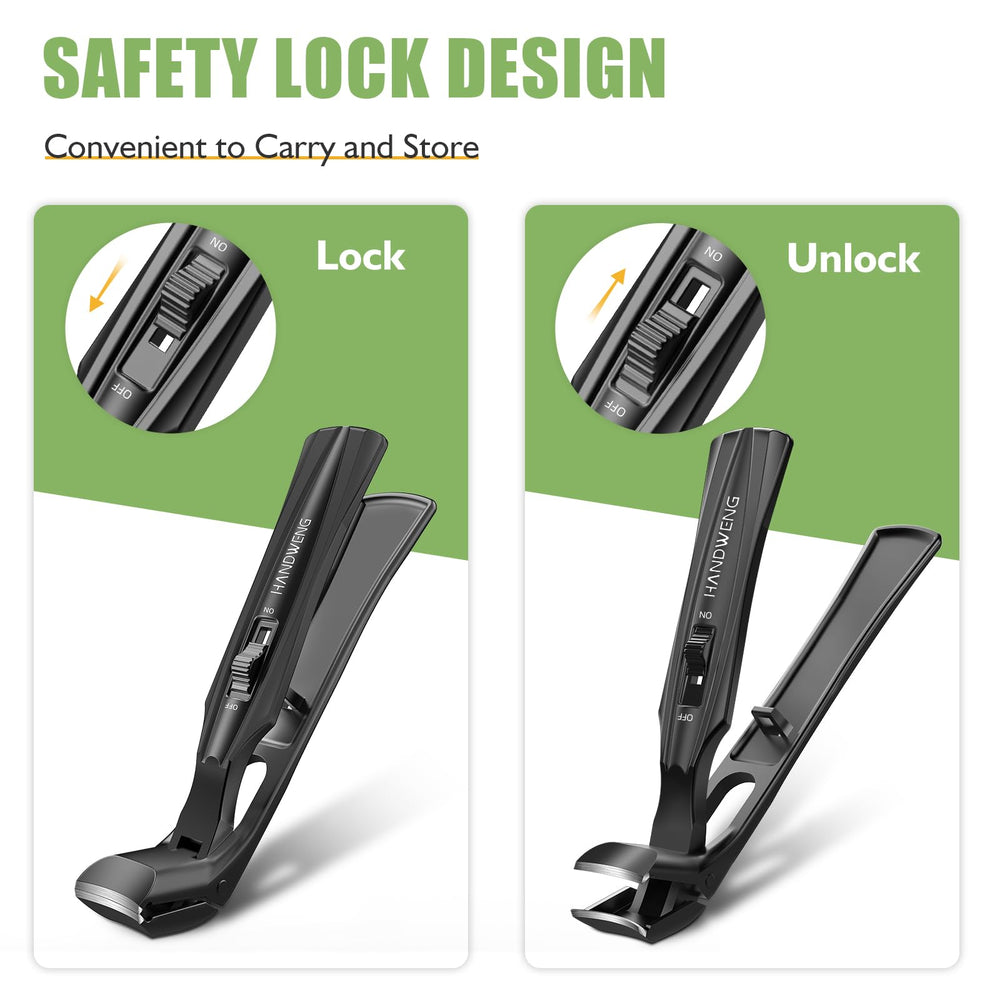 HANDWENG long-handle toenail clippers reduce effort and improve balance during trimming.