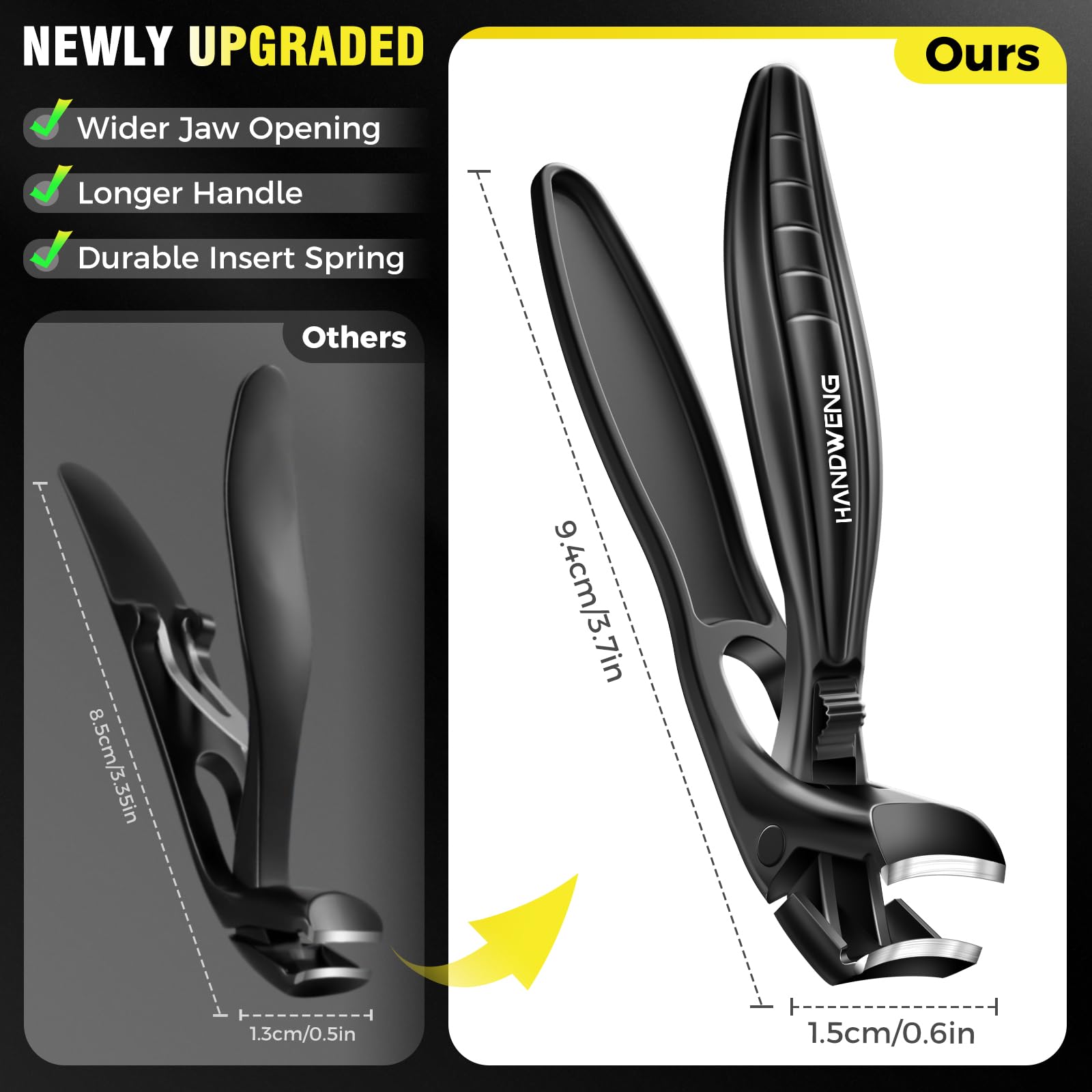 HANDWENG included nail file and ear pick for versatile care