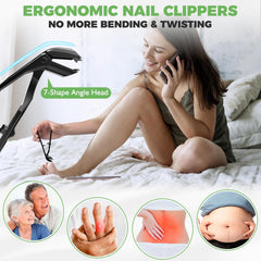 HANDWENG 360° rotating clippers offer flexible angles for safe trimming.