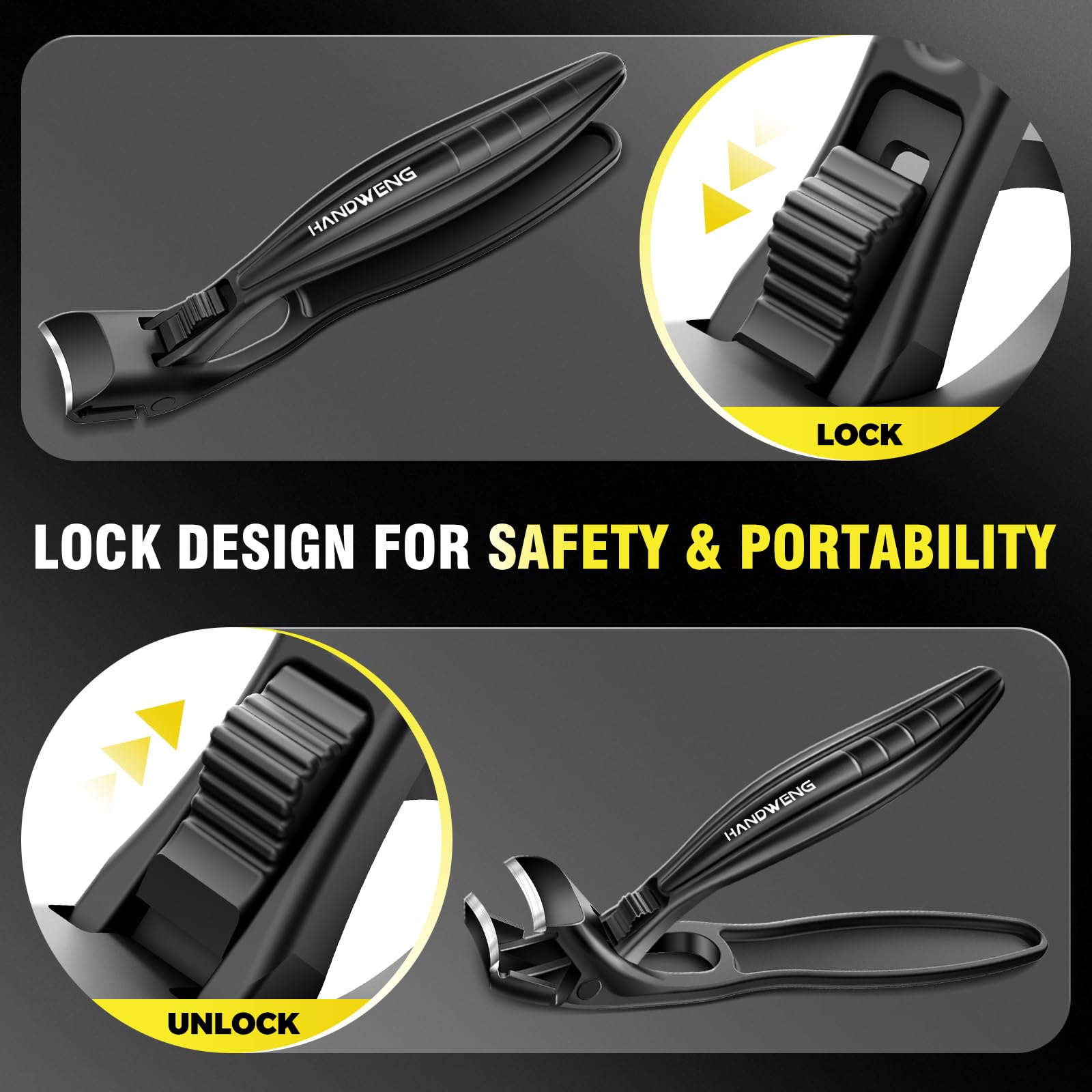 HANDWENG anti-splash design contains nail fragments during use