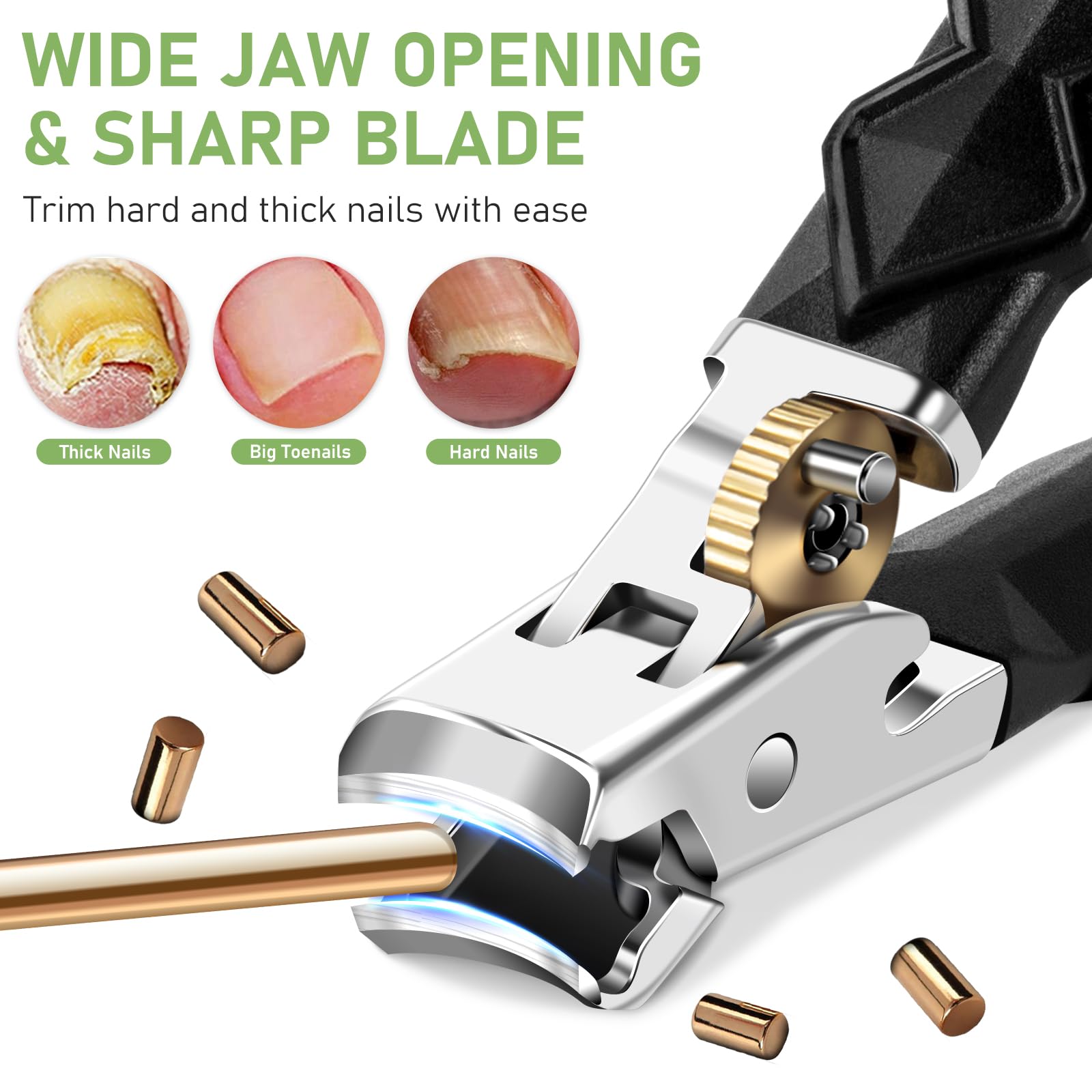 HANDWENG curved-blade ingrown toenail clippers trim sharp corners safely