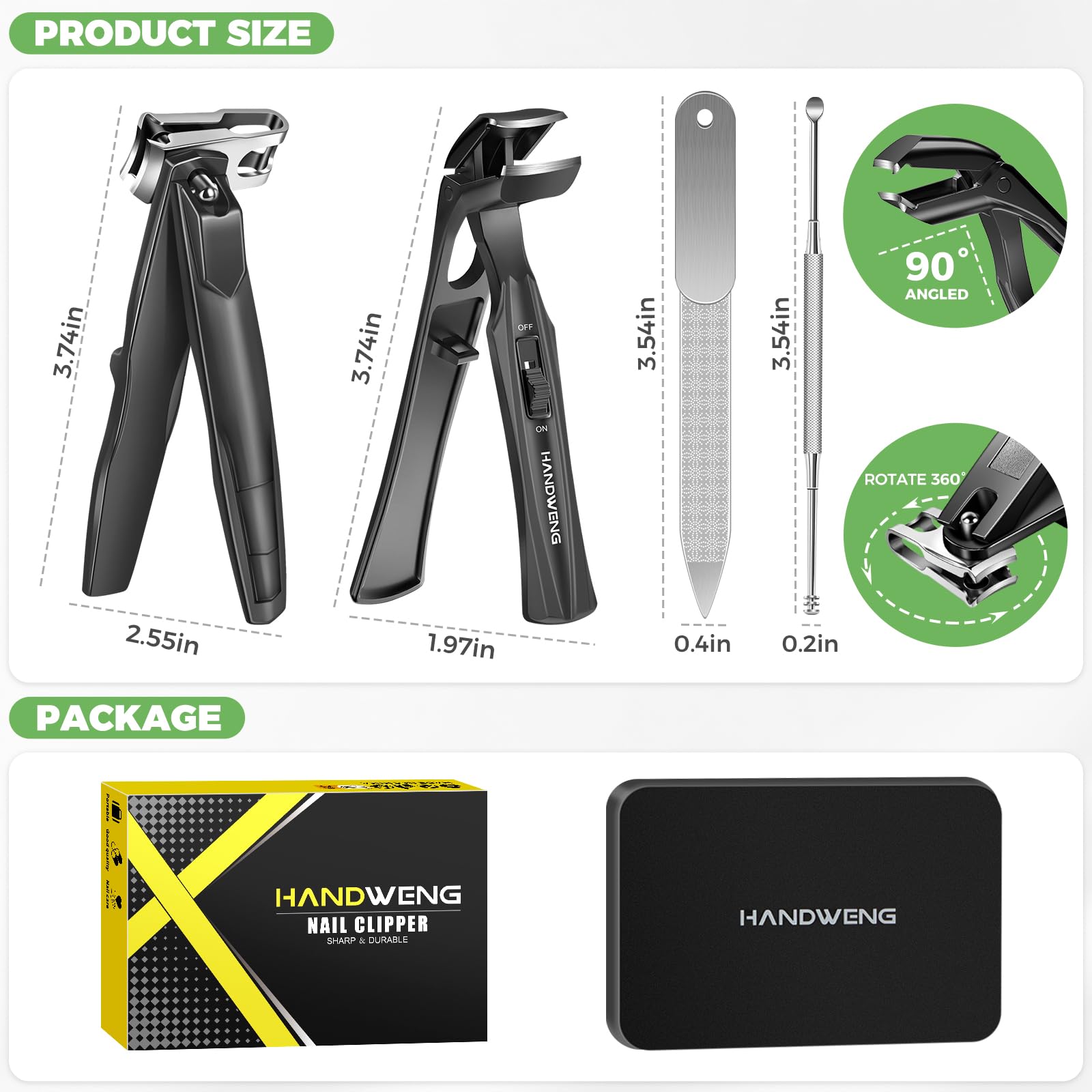 HANDWENG seniors-friendly clippers support independent nail care at home.