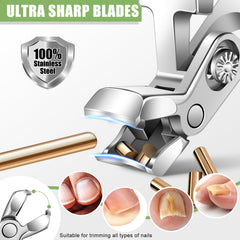 HANDWENG toenail clippers with long handle reduce effort and improve leverage.