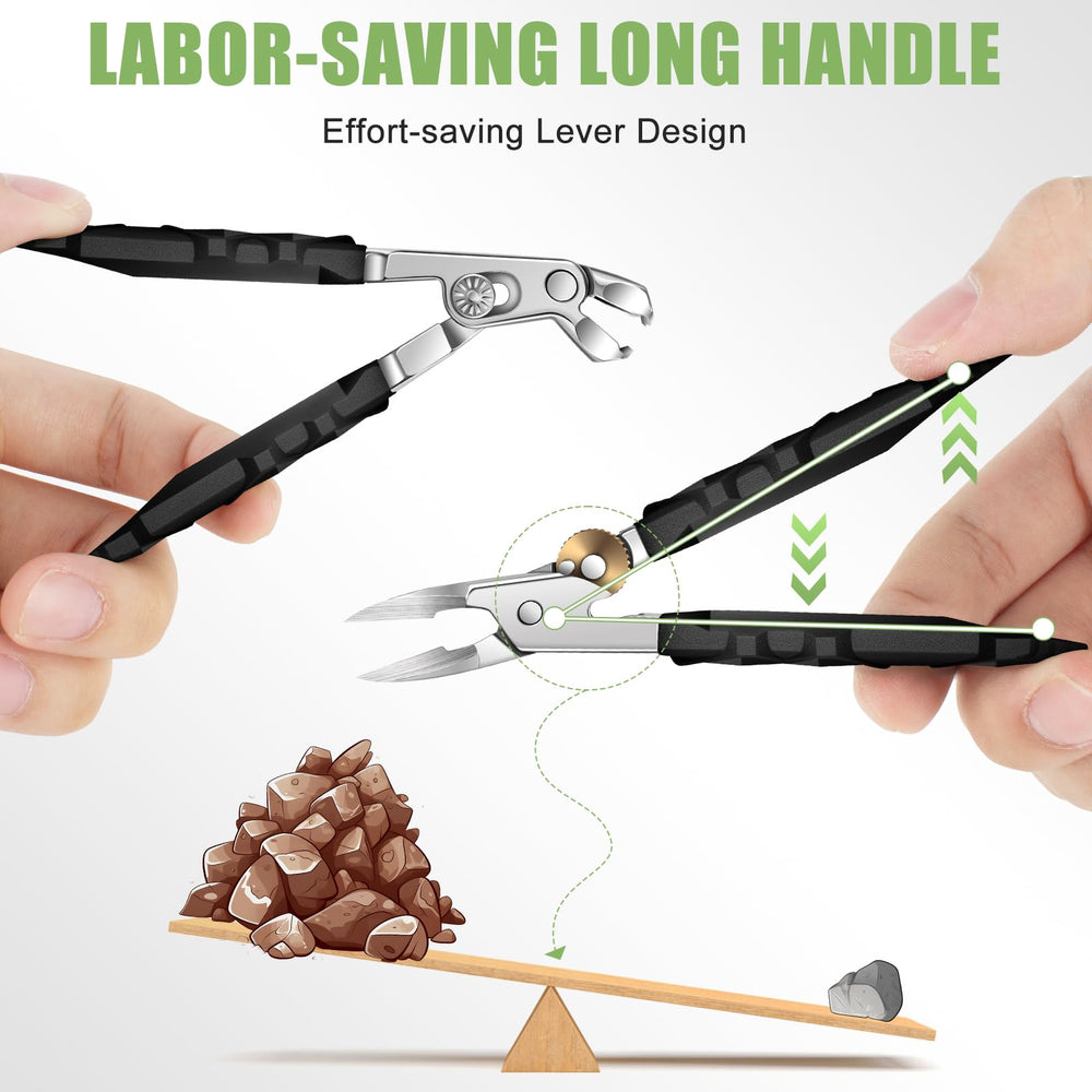 HANDWENG non-slip grip handle offers secure control during trimming.