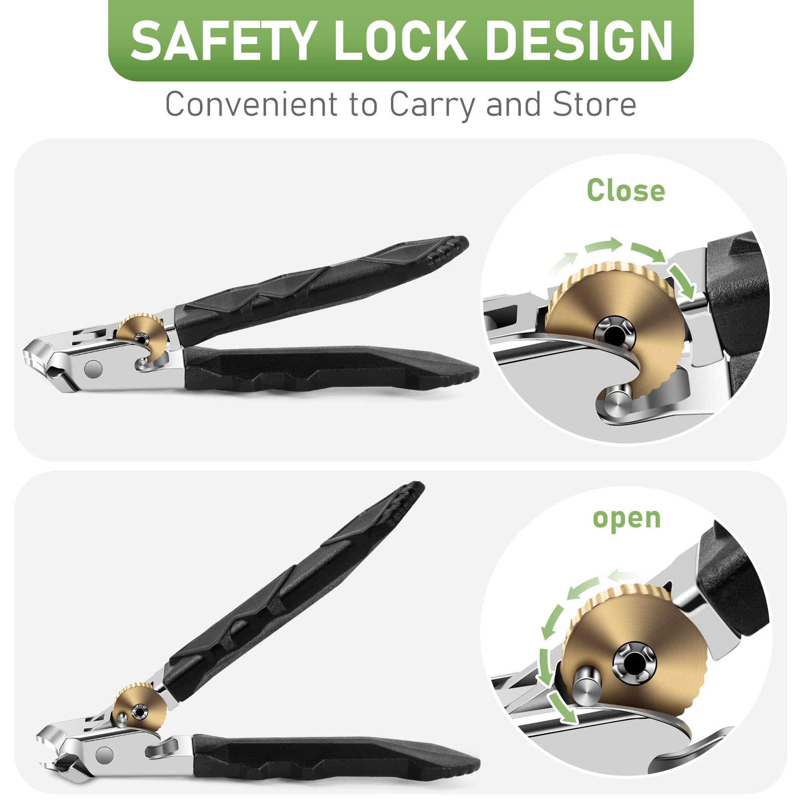 HANDWENG safety-lock design protects fingers during storage