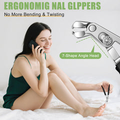 HANDWENG toenail clippers with wide jaw enable effortless trimming of thick nails.
