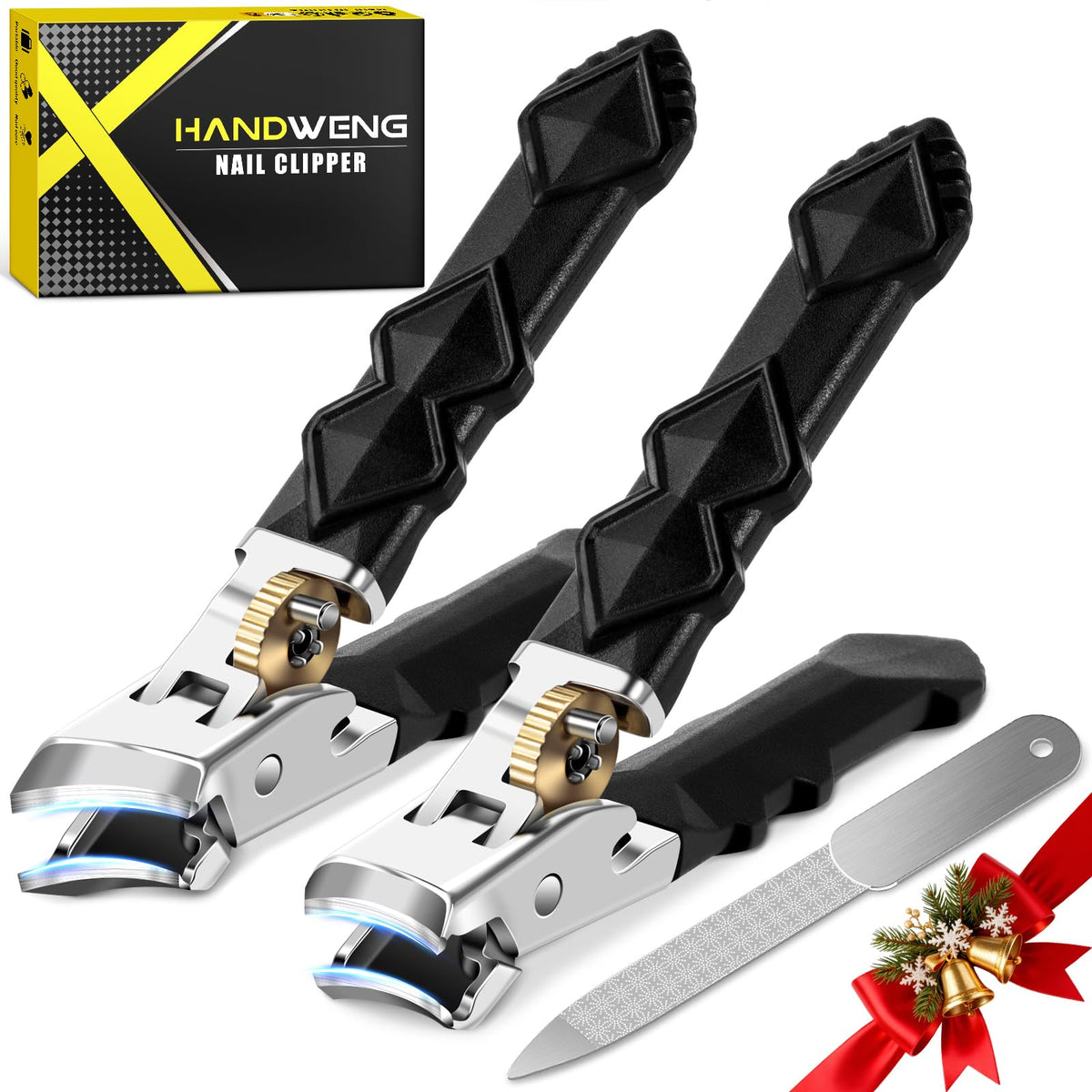 HANDWENG toenail clippers wide-opening for easy thick-nail trimming