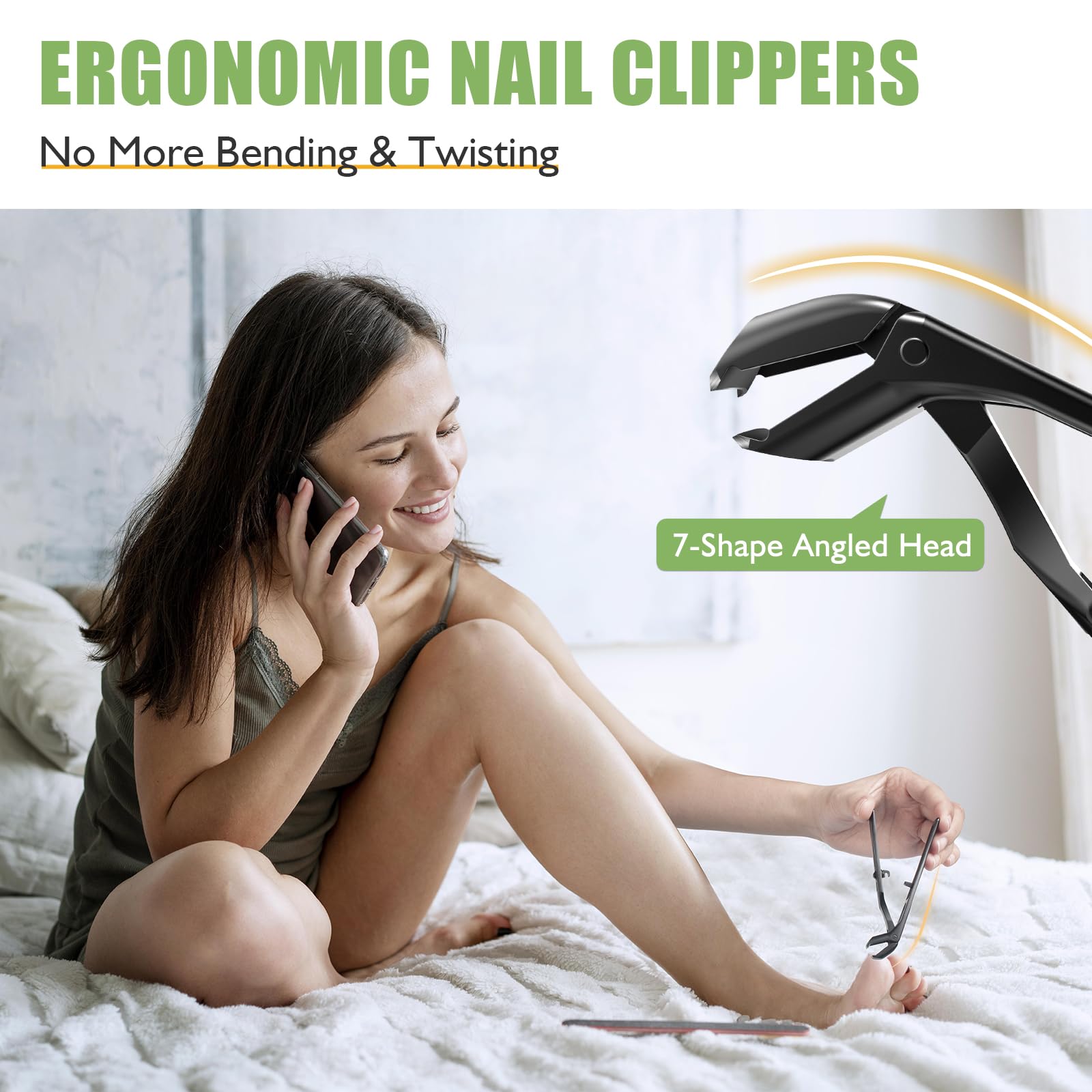 HANDWENG wide jaw clippers tackle thick nails on seniors with ease.