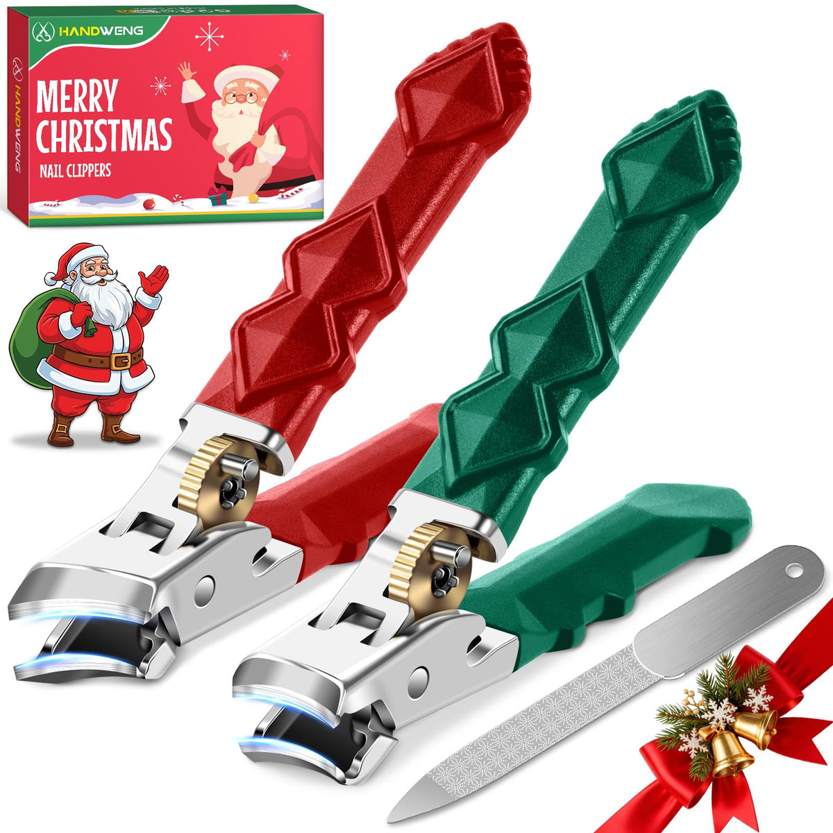 HANDWENG wide-opening toenail clippers deliver easy trims for thick nails.