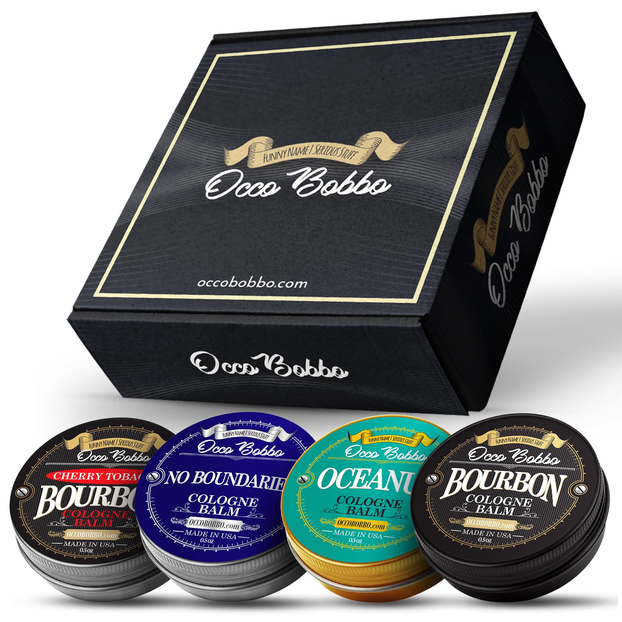 Handy Hound Occo Bobbo solid cologne set top view for on-the-go freshness