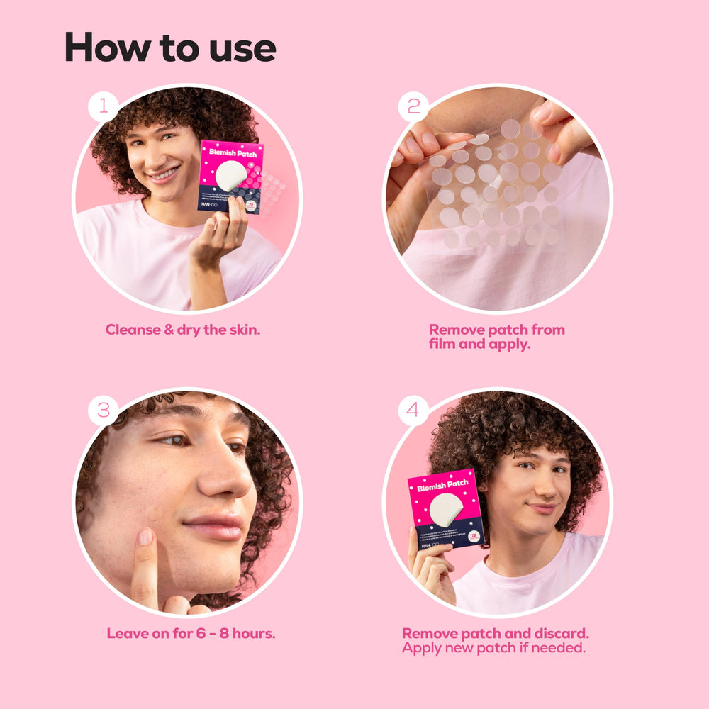 HANHOO comfortable hydrocolloid patch on skin.