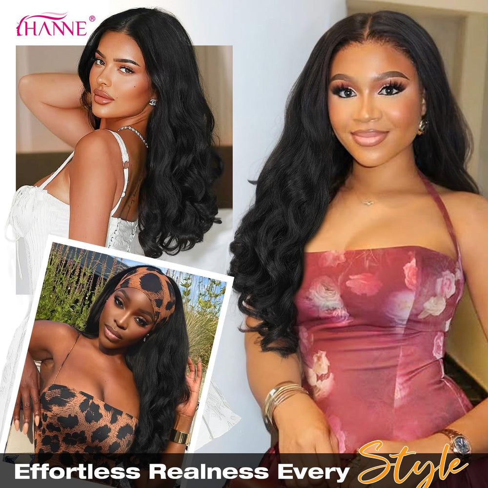 HANNE Yaki Curly V Part Wig natural black flowing style for everyday wear