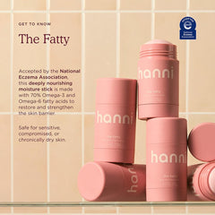 HANNI Fatty Stick on-the-go hydration with mess-free application.