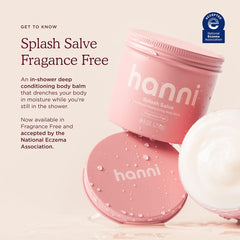 HANNI Splash Salve jar open reveals creamy texture ideal for quick hydration