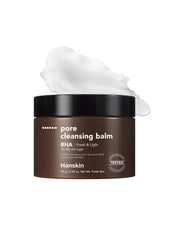Hanskin BHA Pore Cleansing Balm jar demonstrates deep cleansing with a gentle, pore-friendly formula.