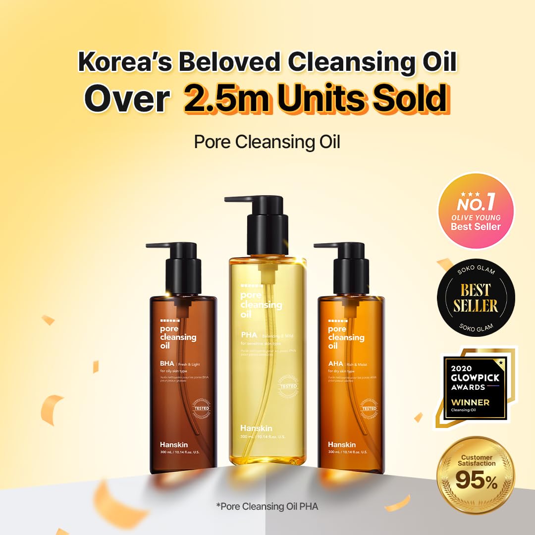Hanskin BHA Pore Cleansing Oil gel-texture closeup highlighting smooth oil-to-gel feel