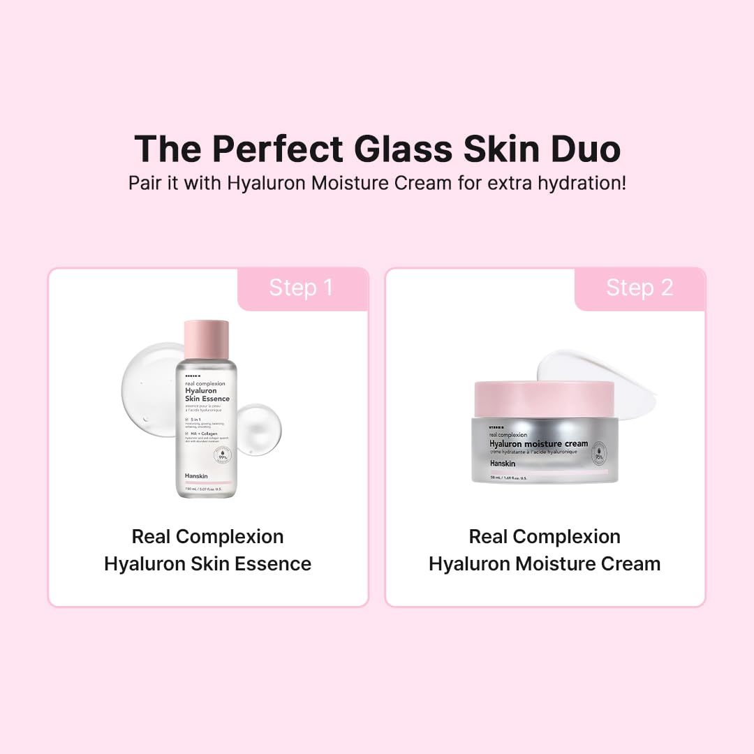 Hanskin Hyaluron Skin Essence Toner morning routine setup for refreshed, hydrated skin.