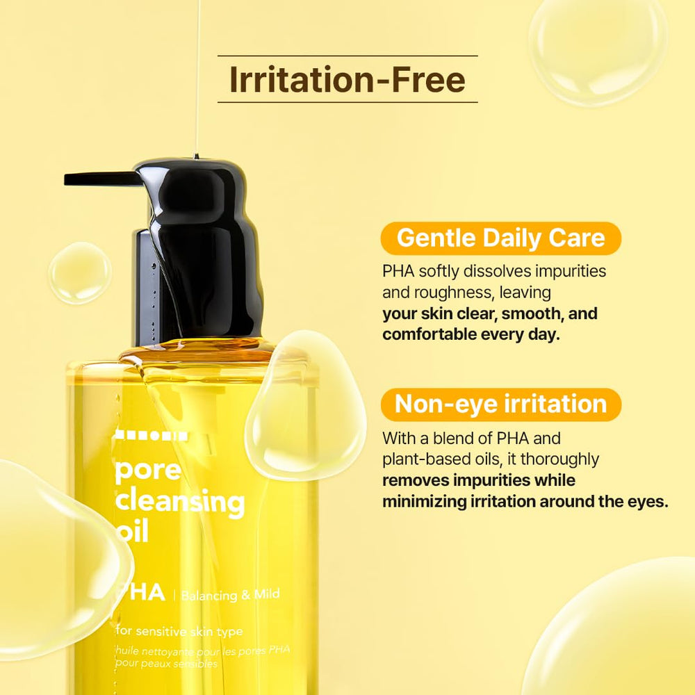 Hanskin Pore Cleansing Oil close-up showing nourishing plant oils.