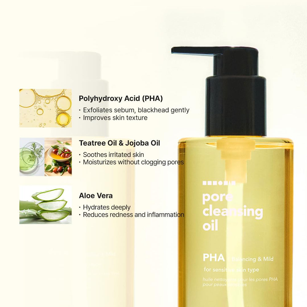 Hanskin Pore Cleansing Oil removes waterproof makeup without eye irritation.