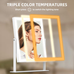Hansong vanity mirror offers three color modes for natural, cool, or warm lighting.