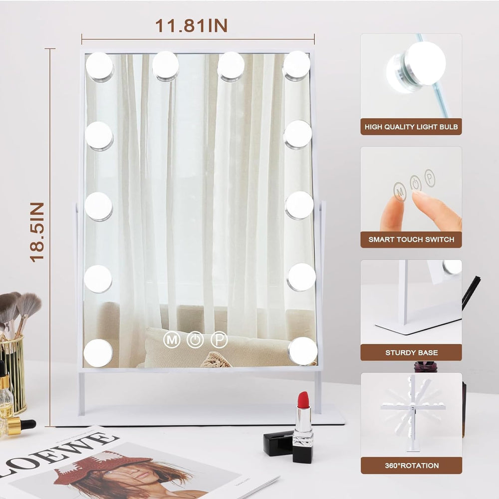 Hansong vanity mirror 360-degree rotation enables flexible angle adjustments during routines.