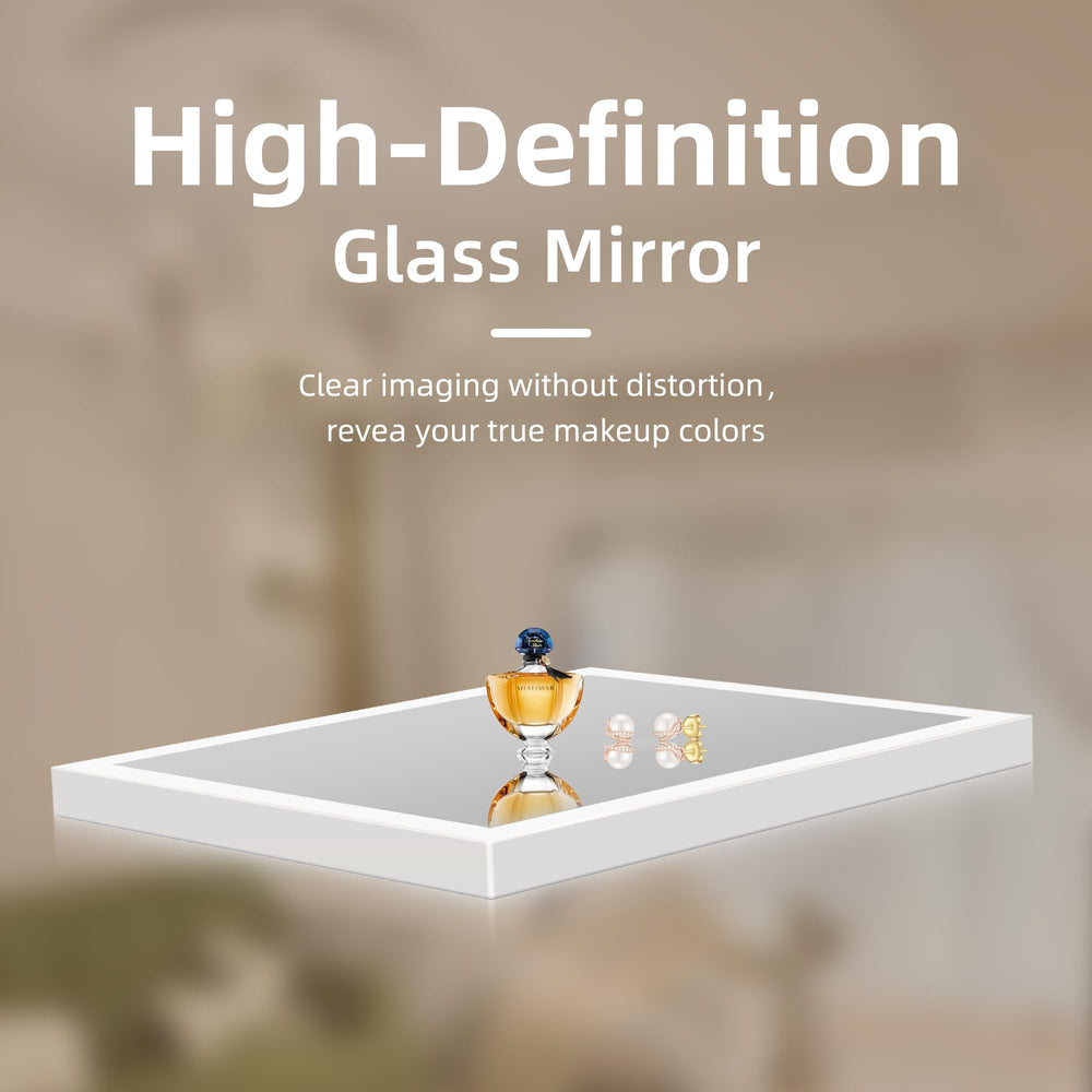 Hansong vanity mirror features 360° rotation for angles and easy viewing.