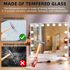 Hansong vanity mirror with lights side view highlights a slim profile for desk or vanity.