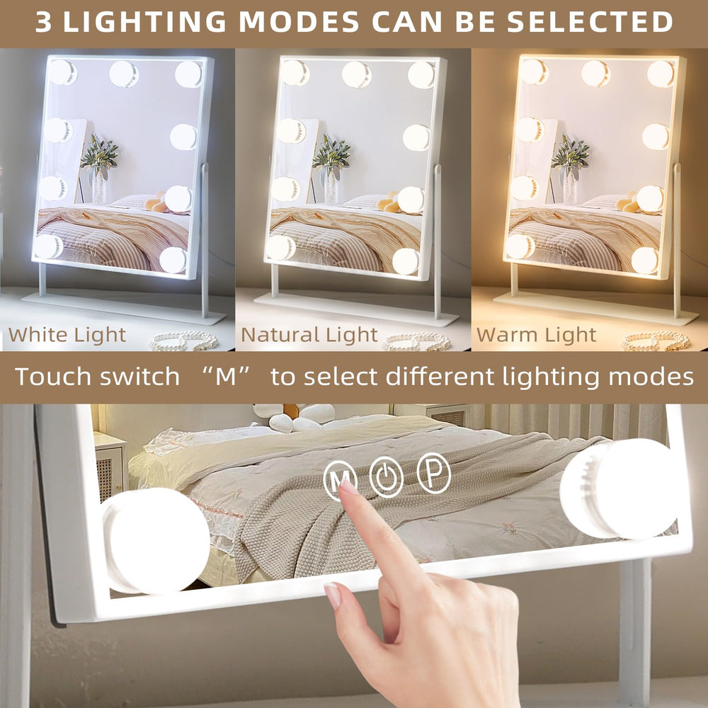 Hansong vanity mirror with lights turned on delivers bright, natural-looking reflection for any room