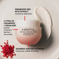 Hanyul fermented rice extract jar highlights moisture-rich rice essence