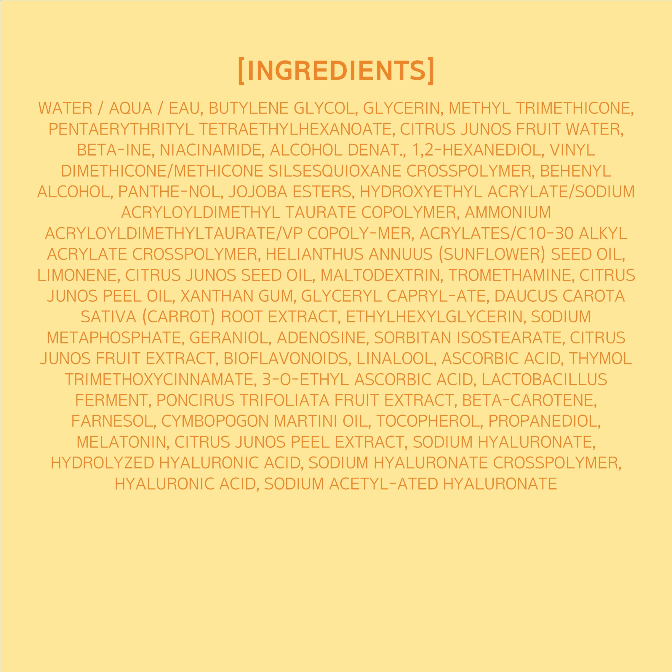 Hanyul Yuja Sleeping Mask vegan ingredients label indicating plant-based hydration ritual