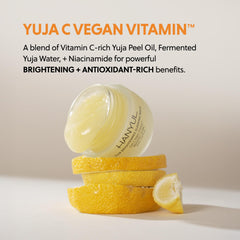 Hanyul Yuja Sleeping Mask vitamin blend highlighting vitamins for radiant skin tone