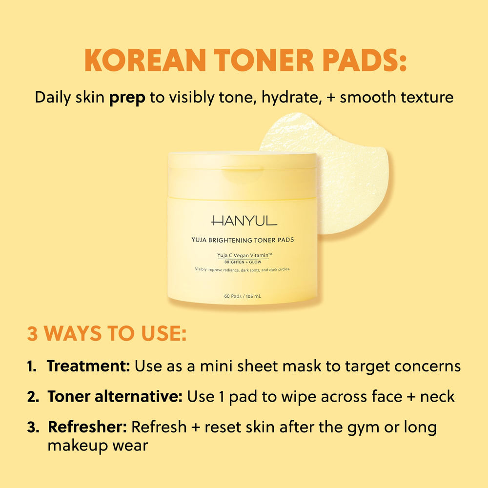 HANYUL Yuja Toner Pads day-use scene for morning glow prep