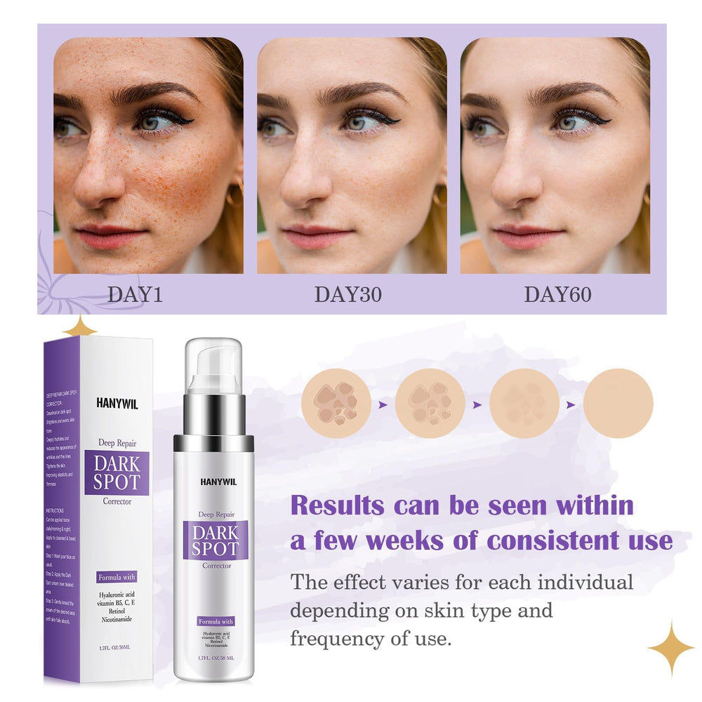 HANYWIL serum on facial skin for even-toned glow