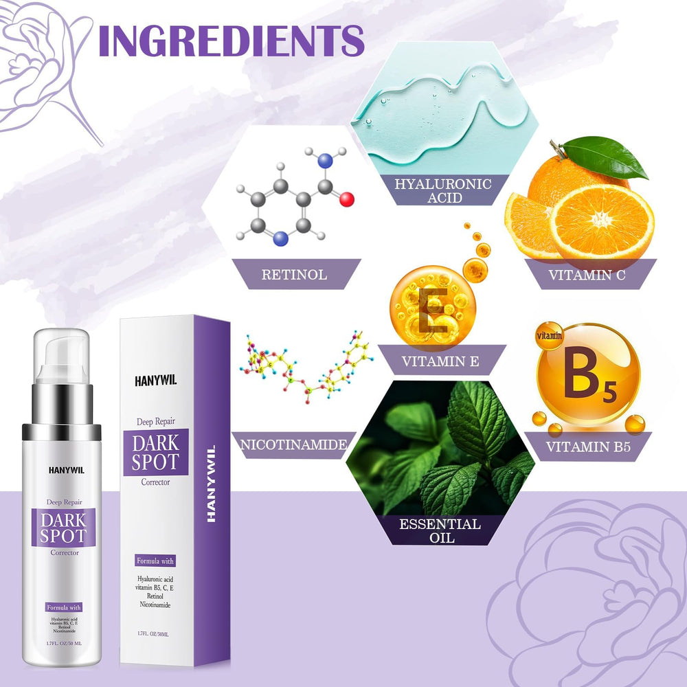 HANYWIL packaging box highlights dermatologist-tested brightening serum