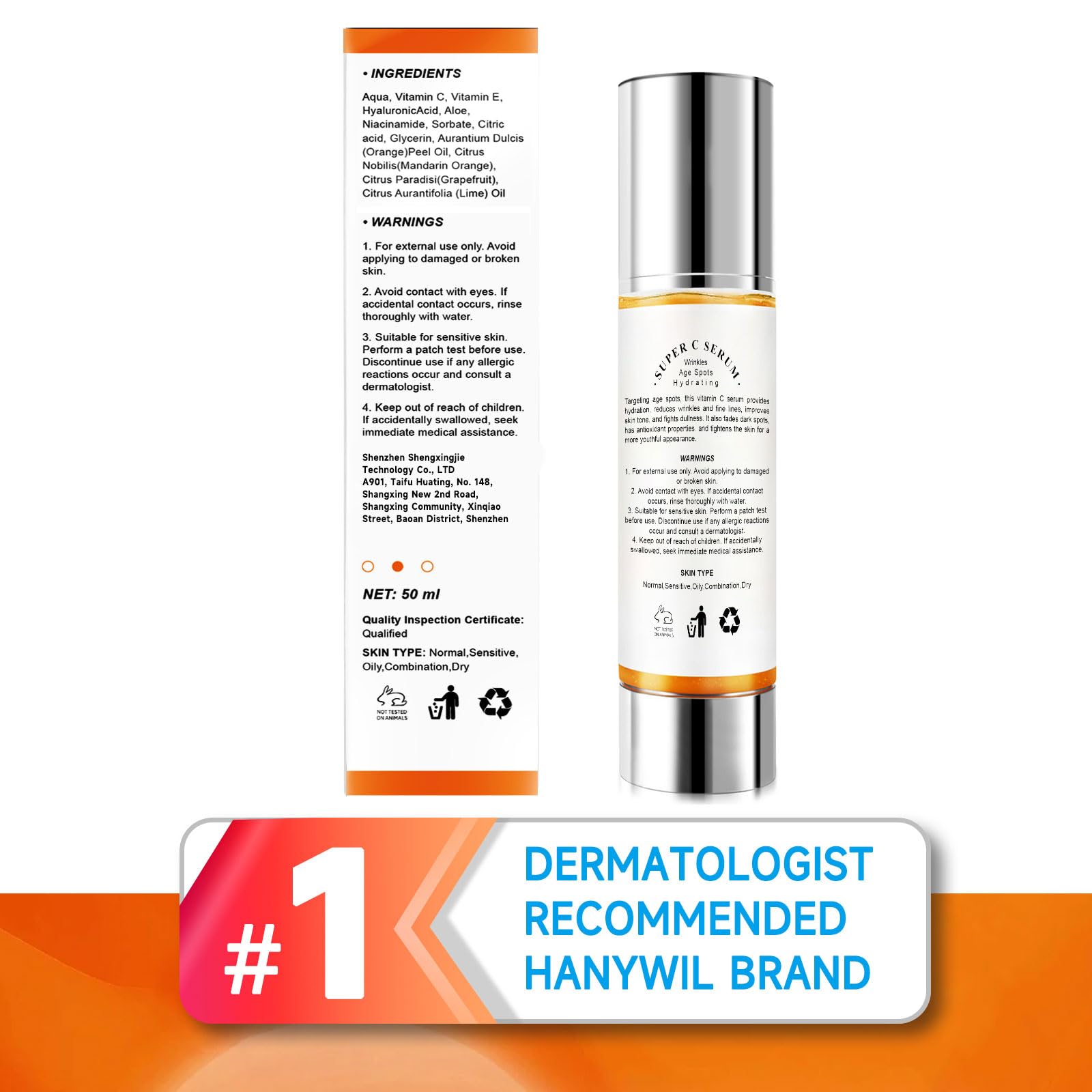 HANYWIL 1.7 fl oz bottle ready for daily skincare routine.