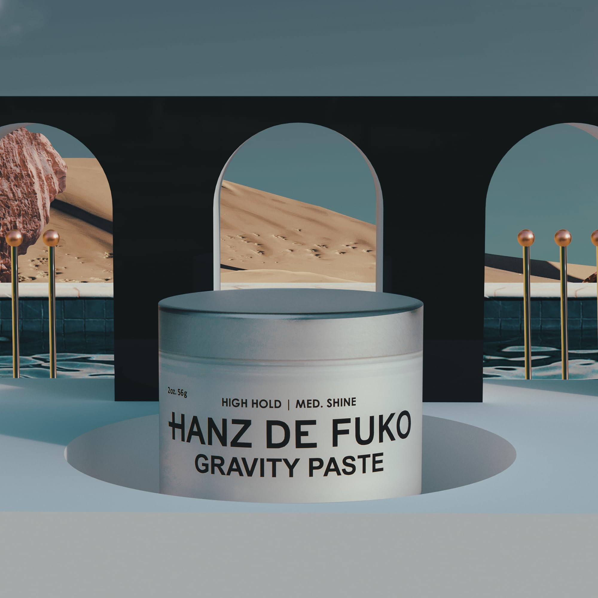 Hanz de Fuko Gravity Paste product with natural botanicals close-up.