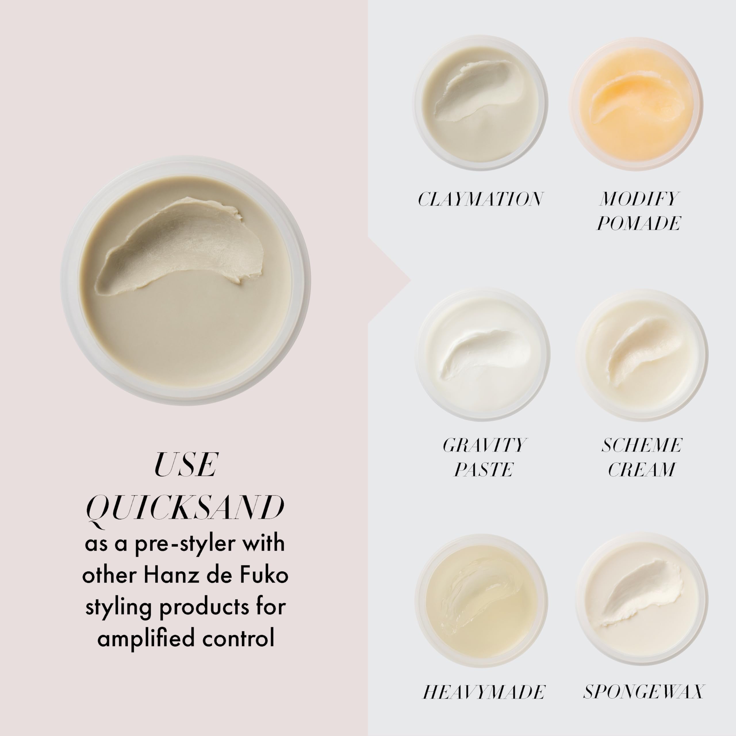 Hanz de Fuko Quicksand styled hair with lasting volume